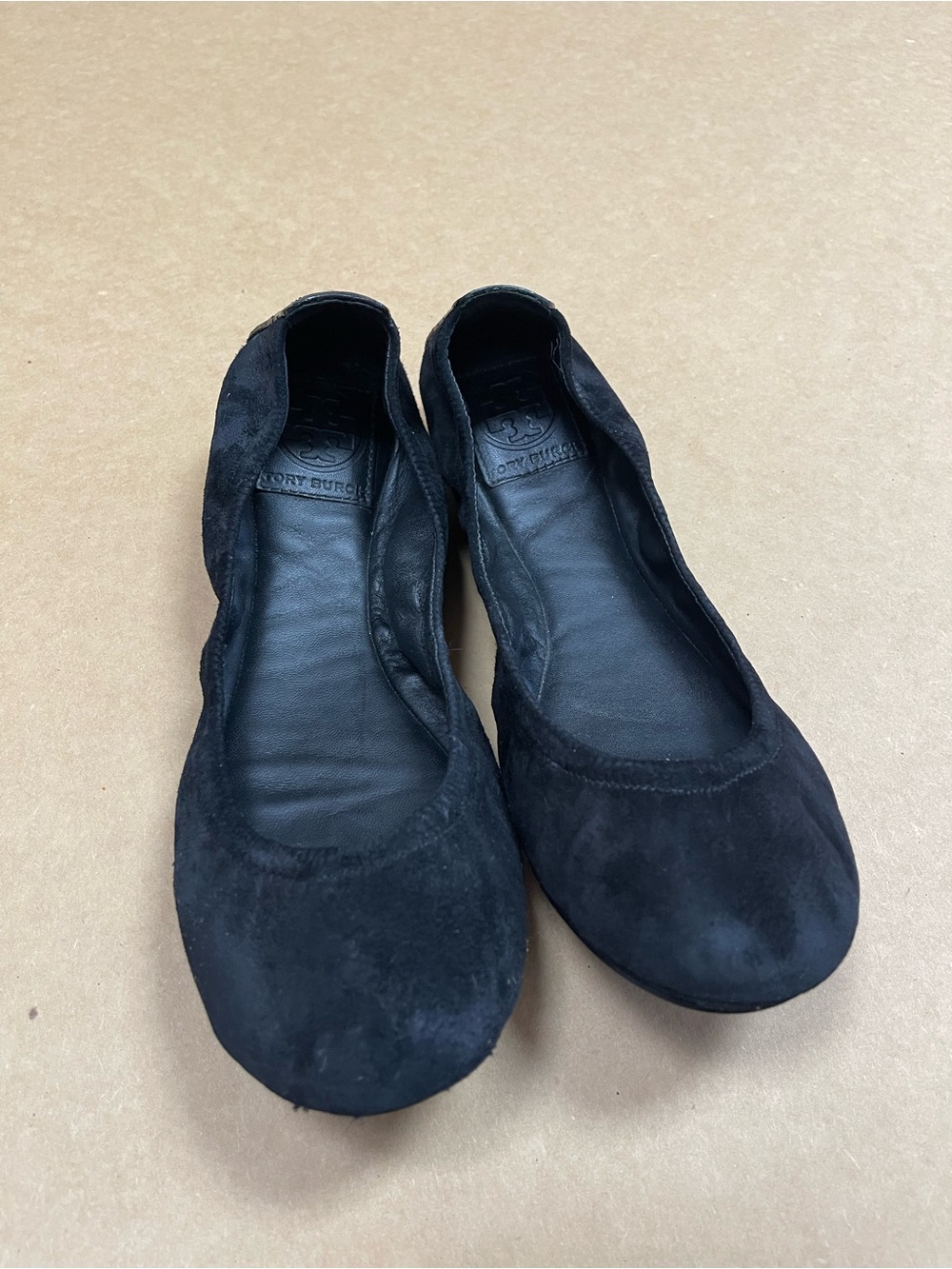 Tory Burch Black Suede Ballet Flats